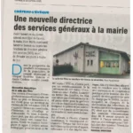 Article journal nouvelle directrice mairie_chateau_leveque_dordogne_périgord_prayssac