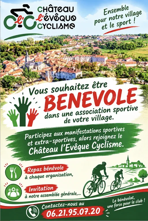 Affiche devenez bénévole Association de cyclisme