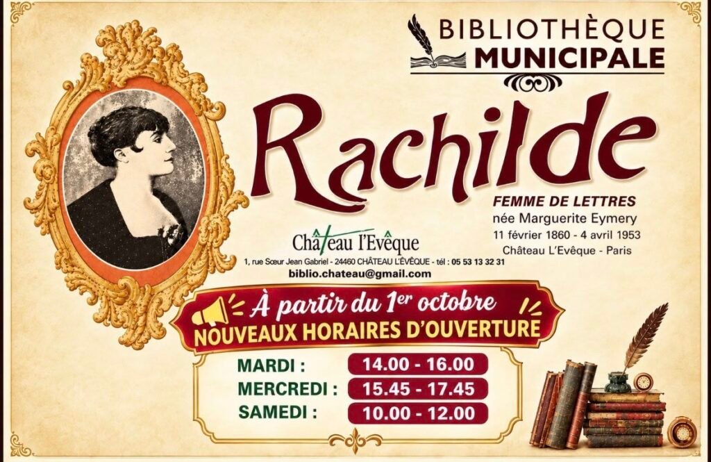 Affiche bibliothèque Rachilde de Chateau L'Eveque